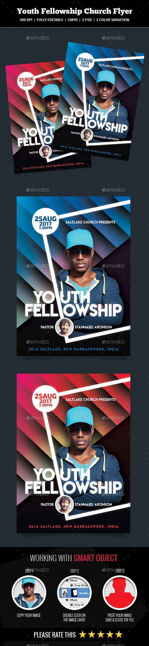 Youth Fellowship Church Flyer - Church Flyers