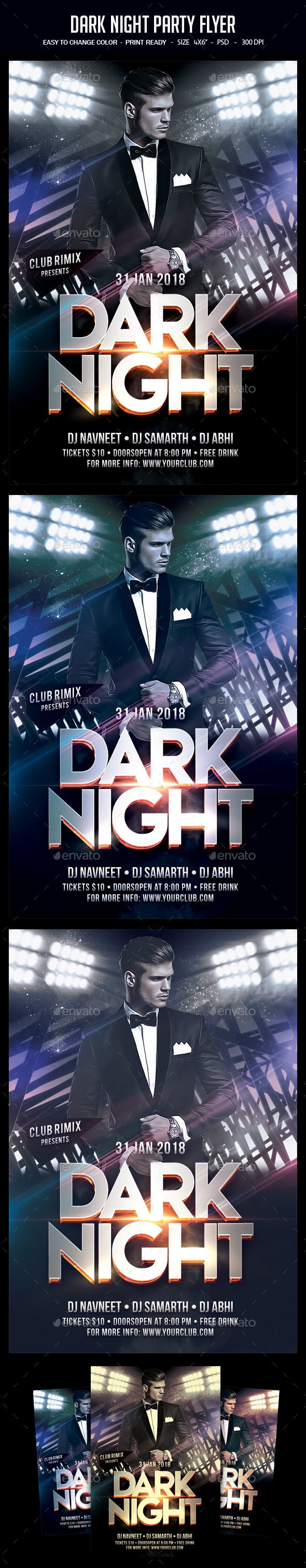 Dark Night Party Flyer - Clubs & Parties Events