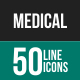 50 Medical Green & Black Line Icons