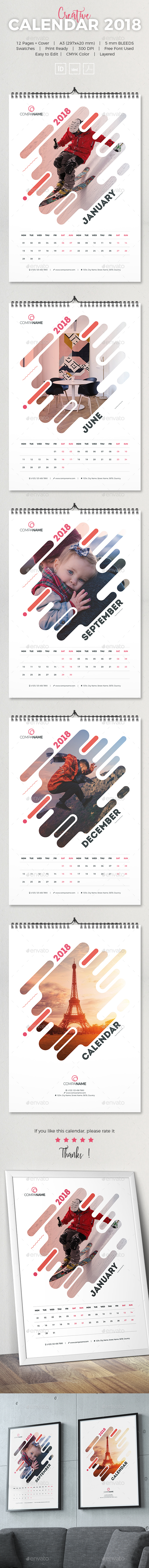 GraphicRiver Creative Calendar 2018 21187371 GraphicRiver Creative Calendar 2018 21187371