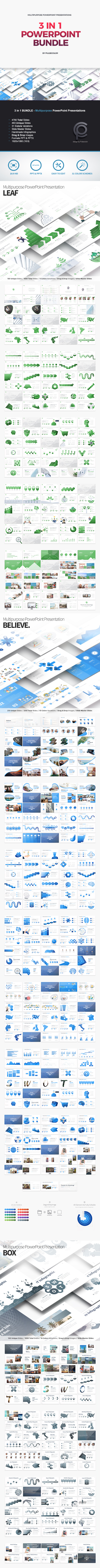 Bundle 3in1 - Multipurpose PowerPoint Presentations - Business PowerPoint Templates