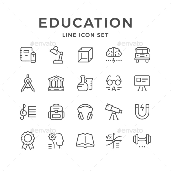 GraphicRiver Set Line Icons of Education 21187578 GraphicRiver Set Line Icons of Education 21187578