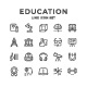 Set Line Icons of Education
