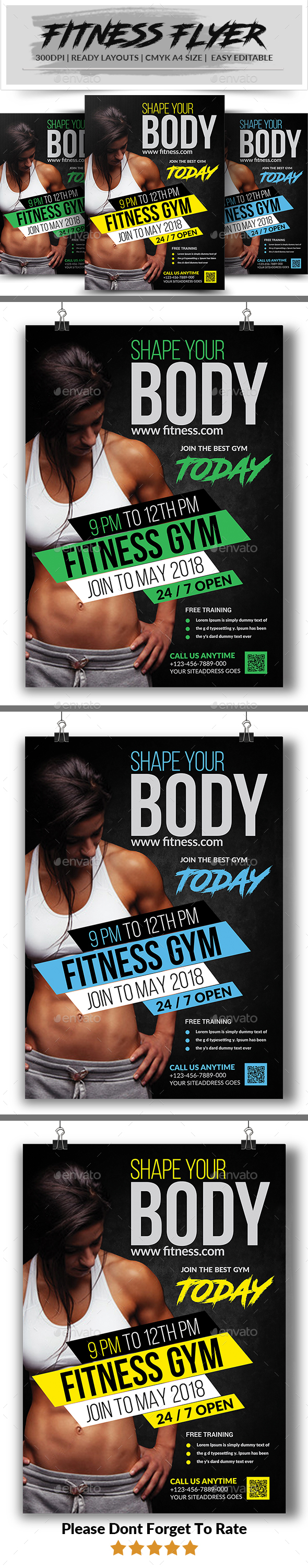 GraphicRiver Fitness Flyer 21188189 GraphicRiver Fitness Flyer 21188189