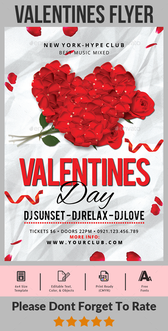 Valentines Day Flyer - Clubs & Parties Events