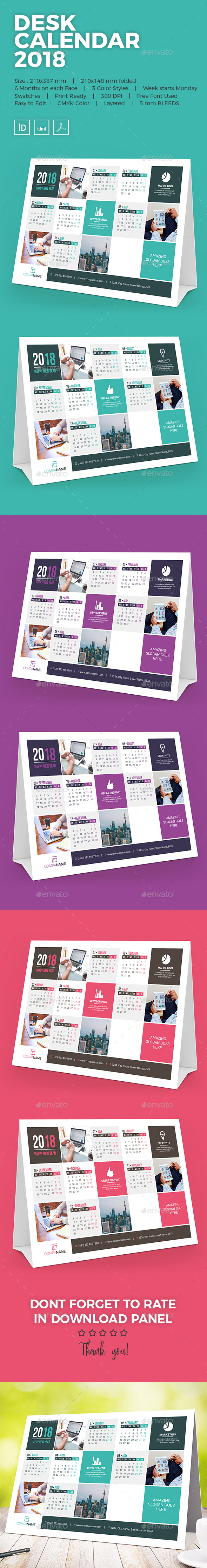 GraphicRiver Desk Calendar 2018 21188592 GraphicRiver Desk Calendar 2018 21188592