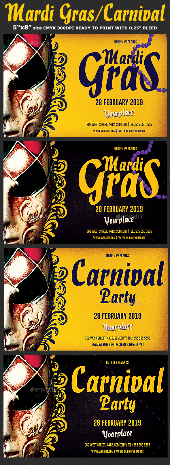 Carnival | Mardi Gras Flyer - Clubs & Parties Events