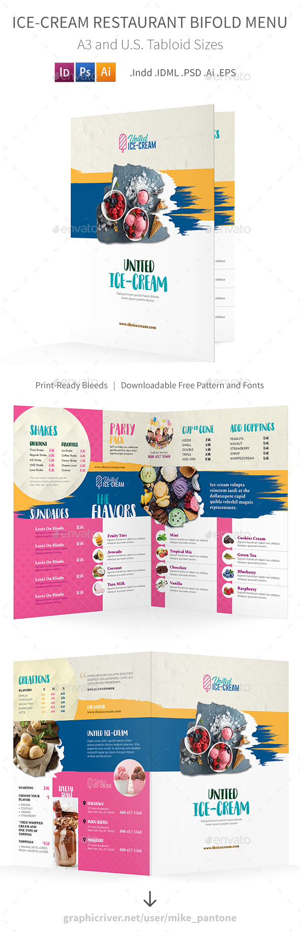 GraphicRiver Ice-cream Restaurant Bifold Halffold Menu 3 21189396 GraphicRiver Ice-cream Restaurant Bifold Halffold Menu 3 21189396