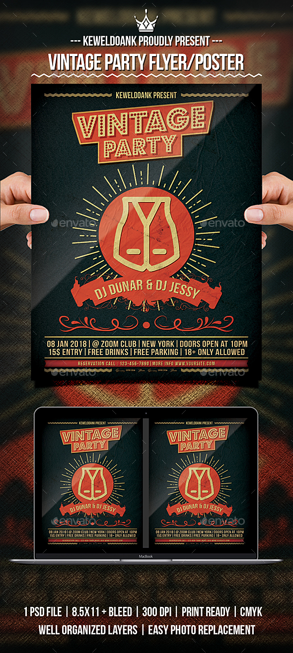 GraphicRiver Vintage Party Flyer Poster 21189739 GraphicRiver Vintage Party Flyer Poster 21189739