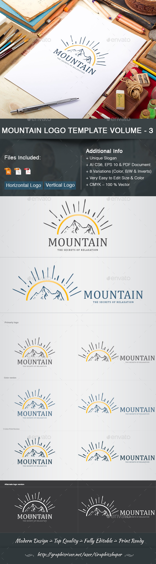 Mountain Logo Template Volume - 3 - Nature Logo Templates