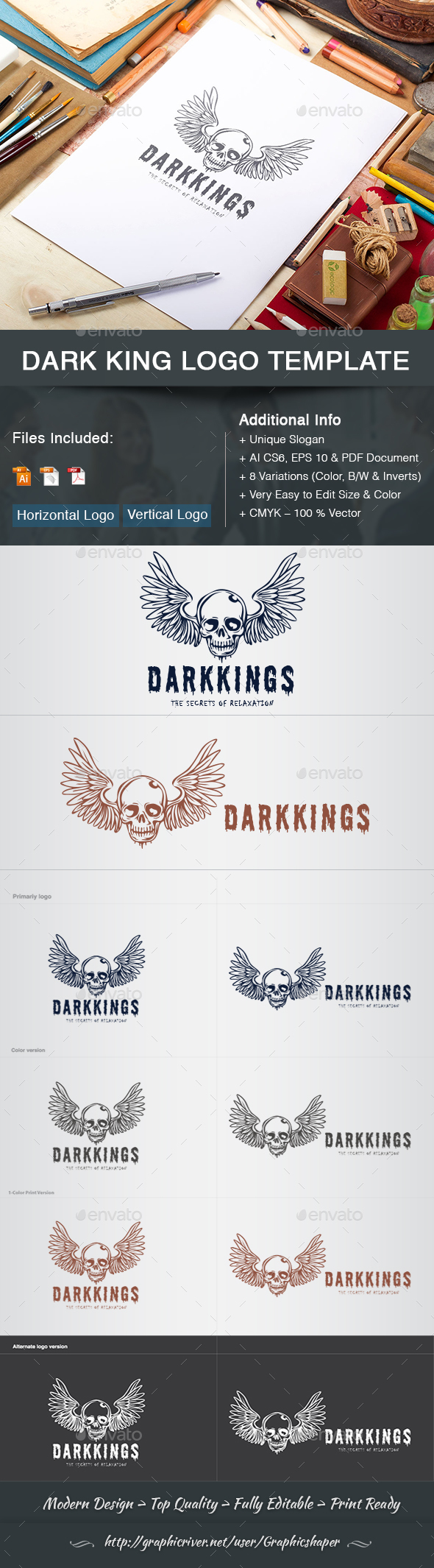 GraphicRiver Dark king Logo Template 21190801 GraphicRiver Dark king Logo Template 21190801