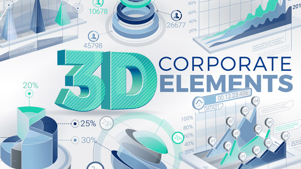 3D Corporate Elements Video Displays template preview