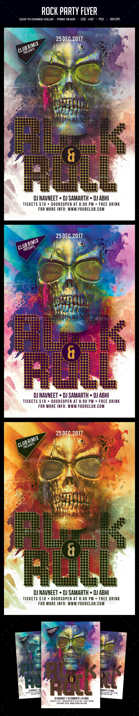 Rock Party Flyer - Clubs & Parties Events