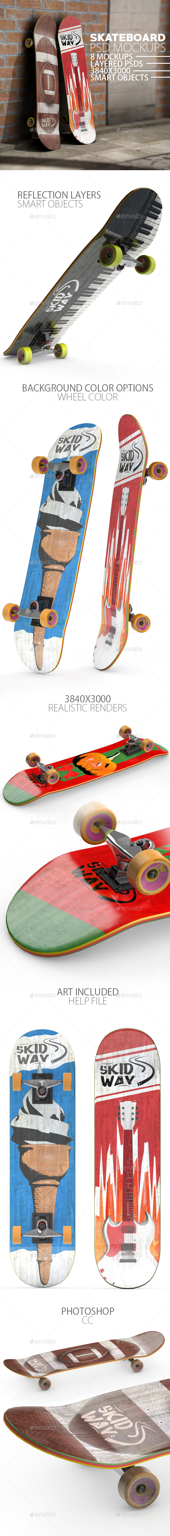 GraphicRiver Skateboard 8 Layered PSD Mock-ups 21190329 GraphicRiver Skateboard 8 Layered PSD Mock-ups 21190329