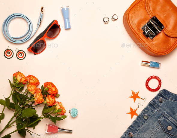 Fashionable Women's Cosmetics and Accessories - Stock Photo - Images