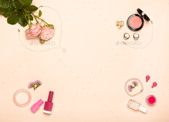 Fashionable Women's Cosmetics and Accessories - Stock Photo - Images