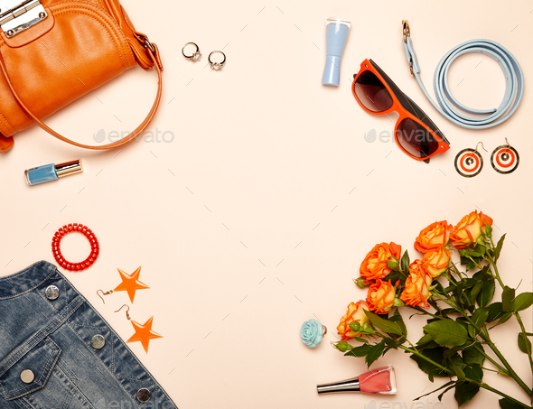 Fashionable Women's Cosmetics and Accessories - Stock Photo - Images