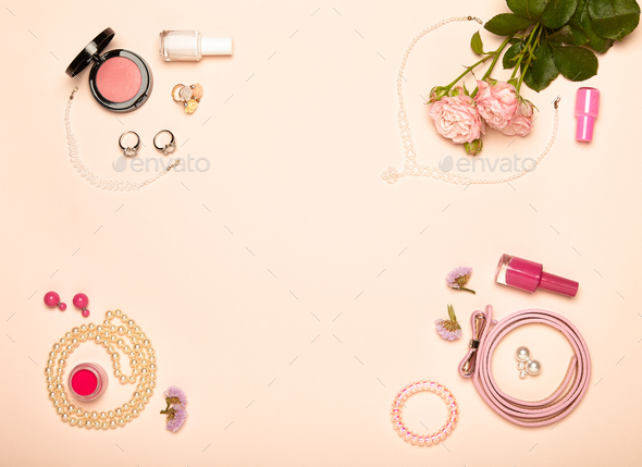 Fashionable Women's Cosmetics and Accessories - Stock Photo - Images