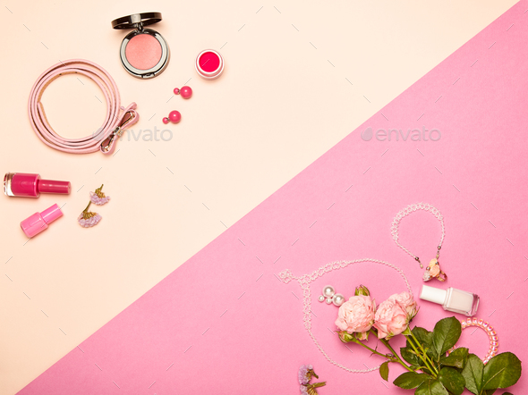 Fashionable Women's Cosmetics and Accessories - Stock Photo - Images
