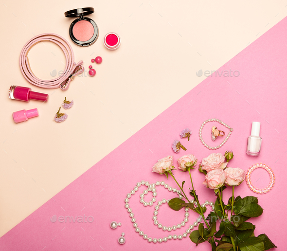Fashionable Women's Cosmetics and Accessories - Stock Photo - Images