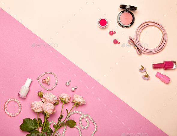 Fashionable Women's Cosmetics and Accessories - Stock Photo - Images