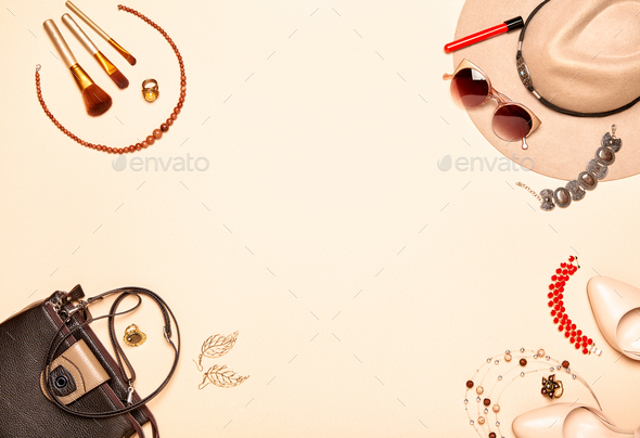Fashionable Women's Cosmetics and Accessories - Stock Photo - Images