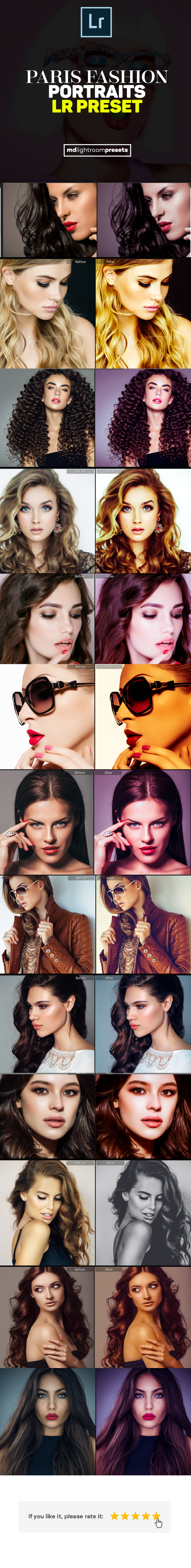 16 Paris Fashion Beauty LightroomPresets - Portrait Lightroom Presets
