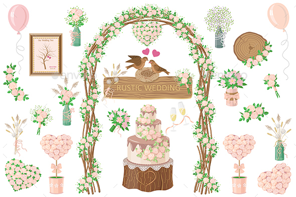 GraphicRiver Wedding Elements Set 21192084