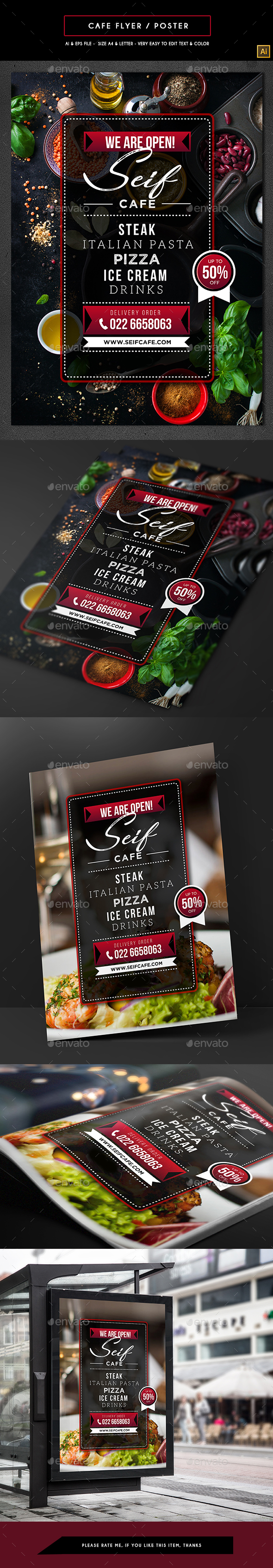 GraphicRiver Cafe Flyer Poster 21179202 GraphicRiver Cafe Flyer Poster 21179202