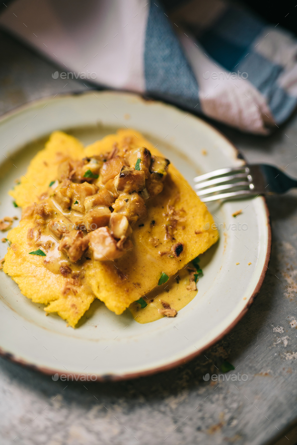 Polenta with butternut squash in cream Stock Photo by viki2win | PhotoDune