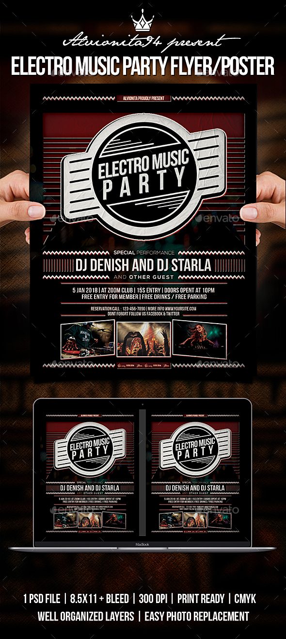 GraphicRiver Electro Music Party Flyer Poster 21194101