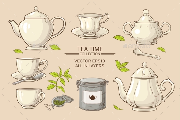 GraphicRiver Tea Set 21194361 GraphicRiver Tea Set 21194361