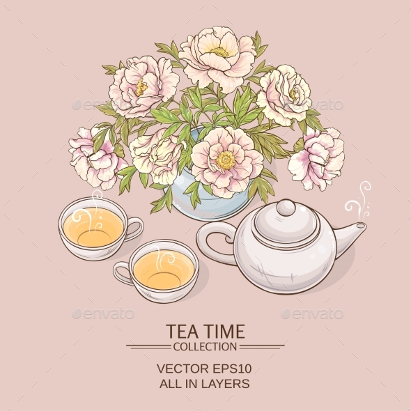 GraphicRiver Tea Pot with Tea Cup and Sugar Bowl 21194363 GraphicRiver Tea Pot with Tea Cup and Sugar Bowl 21194363
