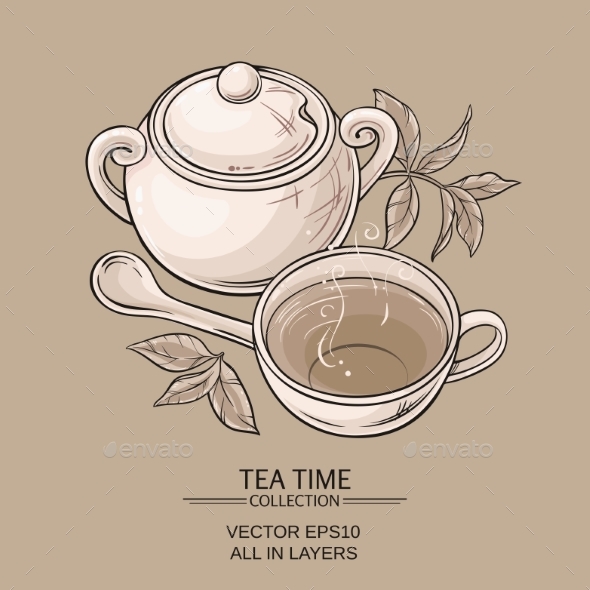 GraphicRiver Cup of Tea and Sugar Bowl 21194373 GraphicRiver Cup of Tea and Sugar Bowl 21194373