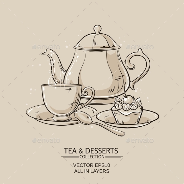 GraphicRiver Tea and Dessert 21194376 GraphicRiver Tea and Dessert 21194376
