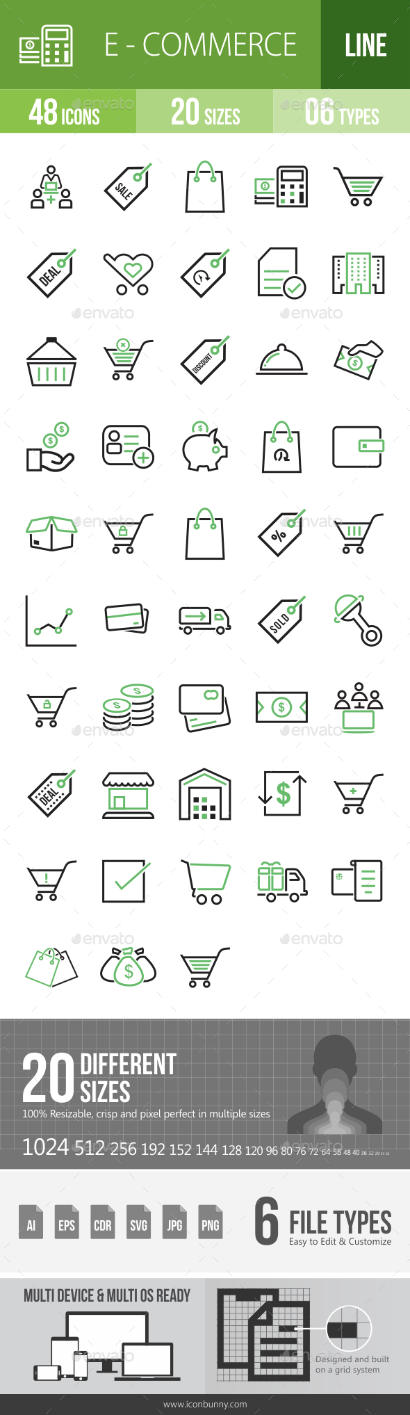 GraphicRiver 48 Ecommerce Green & Black Line Icons 21194403 GraphicRiver 48 Ecommerce Green & Black Line Icons 21194403