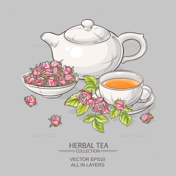 GraphicRiver Rose Tea on Grey Background 21194411 GraphicRiver Rose Tea on Grey Background 21194411