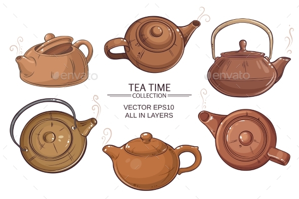 GraphicRiver Teapots Vector Set 21194550 GraphicRiver Teapots Vector Set 21194550