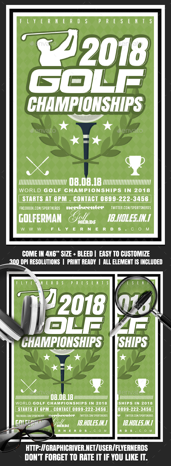 GraphicRiver 2018 Golf Championships Sports Flyer 21195930
