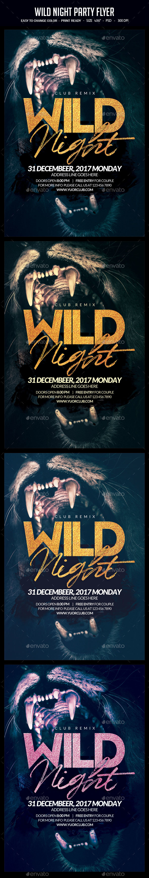 Wild Night Party Flyer - Clubs & Parties Events