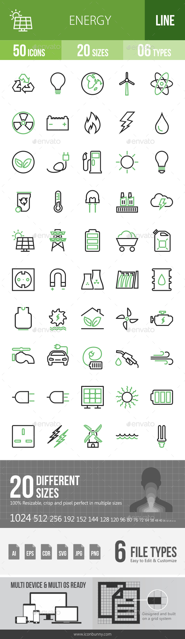 GraphicRiver 50 Energy Green & Black Line Icons 21186739 GraphicRiver 50 Energy Green & Black Line Icons 21186739