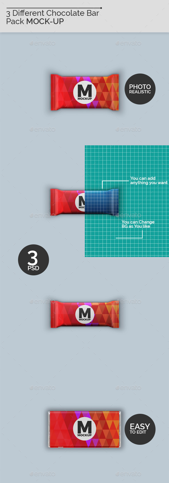 GraphicRiver 3 Chocolate Bar Packaging Mockup 21196290 GraphicRiver 3 Chocolate Bar Packaging Mockup 21196290