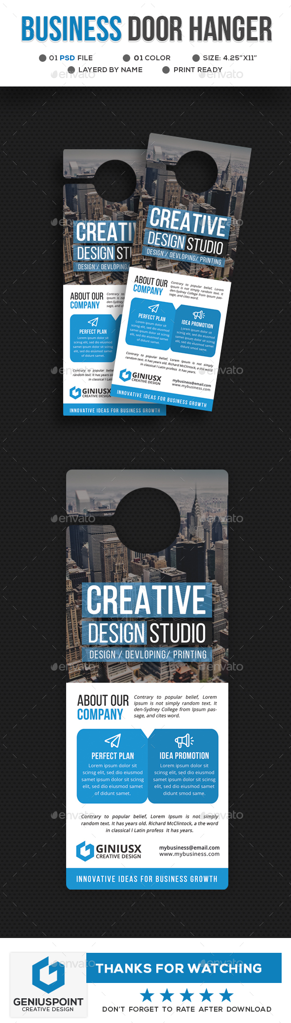 Corporate Door Hanger Template - Miscellaneous Print Templates