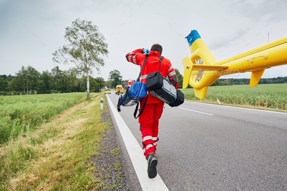 Helicopter emergency medical service - Stock Photo - Images
