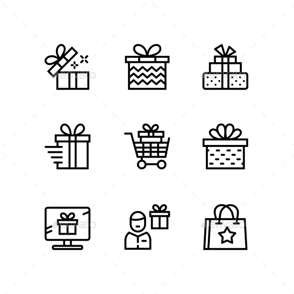 gift present surprise vector simple outline icons for web and mobile design pack 2 - Simple Outline Pictures gift present surprise vector simple outline icons for web and mobile design pack 2 - Simple Outline Pictures