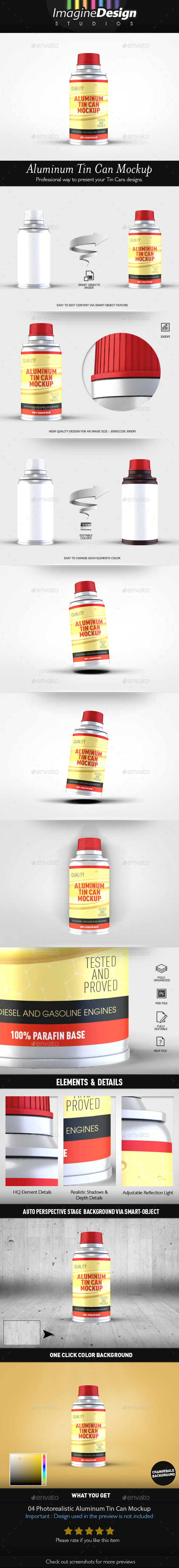 Aluminum Tin Can Mockup - Packaging Product Mock-Ups