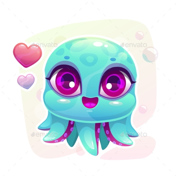 GraphicRiver Cartoon Baby Octopus 21198211