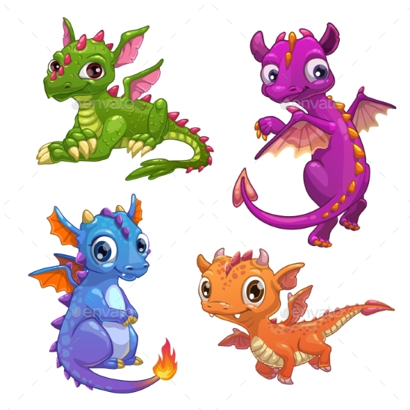GraphicRiver Little Dragons Set 21198215 GraphicRiver Little Dragons Set 21198215