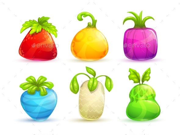 GraphicRiver Cartoon Bright Colorful Fantasy Fruits 21198245 GraphicRiver Cartoon Bright Colorful Fantasy Fruits 21198245
