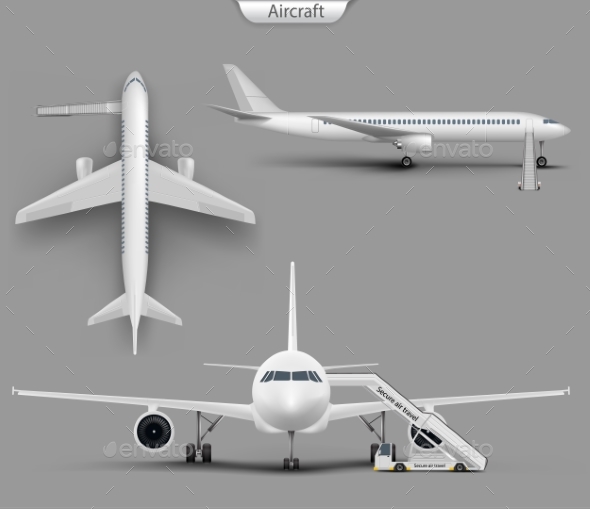 GraphicRiver Vector Realistic Aircraft Airplane Mockup Set 21198283